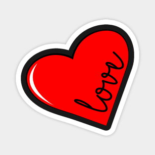 Love with a red heart Magnet