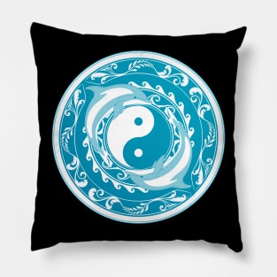 Yin Yang Dolphins Pillow