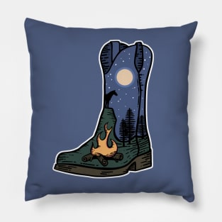 Cowboy Boots Campfire Horse Western Wilderness Adventurer Pillow