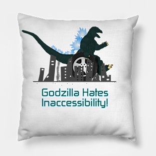 Godzilla Hates Inaccessibility Pillow