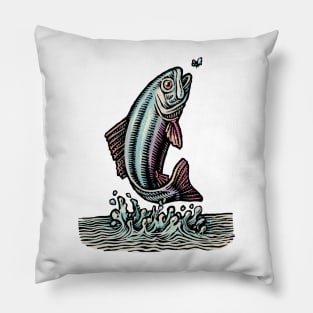 Jumping Trout Pillow