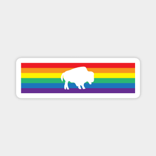 Buffalo Pride Week Rainbow Gay Pride Colors LGBTQ Ally Magnet