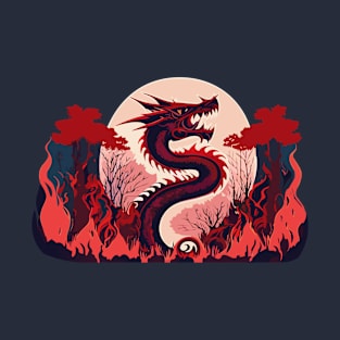 Blood Moon Fire Dragon T-Shirt