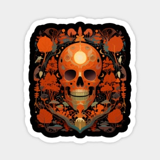 Halloween Day of the Dead Red Sugar Skull Magnet