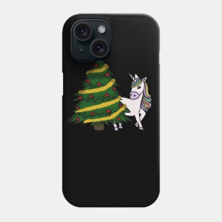 Unicorn Christmas Tree Festive Xmas Phone Case