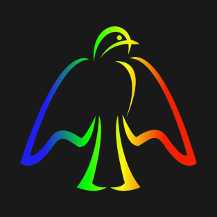 Rainbow world peace dove stylistically drawn T-Shirt