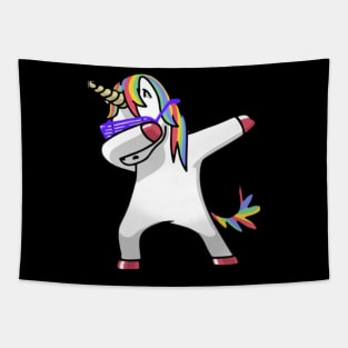 Dabbing Unicorn Funny Shirt Dab Hip Hop T-Shirt Tapestry