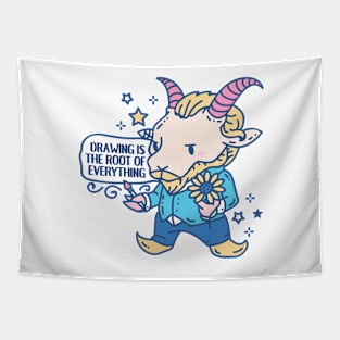 Funny Animal pun Vincent van goat with quote Tapestry