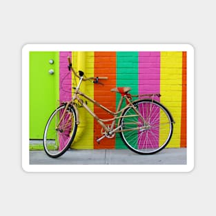 Bicycle Against Colorful Wall Magnet