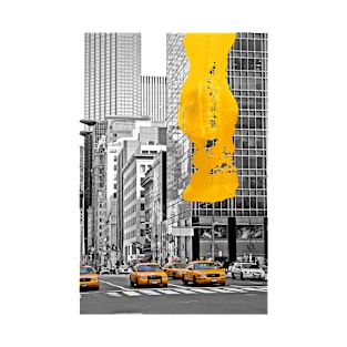 NYC Yellow Cabs NYPD - Brush Stroke T-Shirt