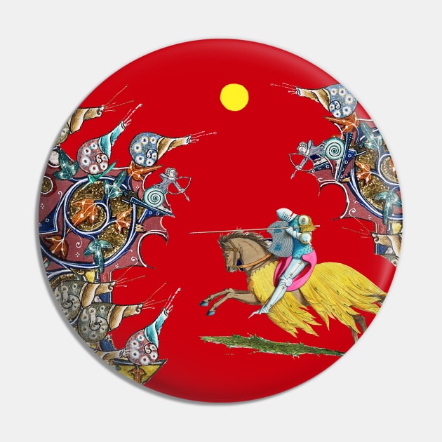 WEIRD MEDIEVAL BESTIARY WAR, KNIGHT HORSEBACK COMBATTING GIANT SNAILS IN ROYAL RED Pin by BulganLumini