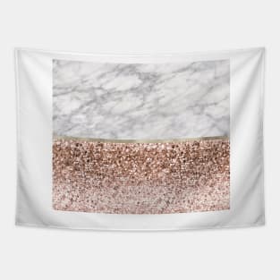 Warm chromatic - white marble Tapestry