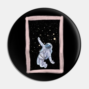 Floating astronaut Ufo alien abduction funny cute spaceship moon mars cosmic space Pin