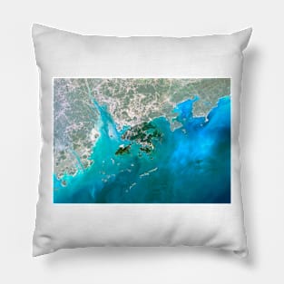 Hong Kong and Macao, satellite image (C003/5654) Pillow