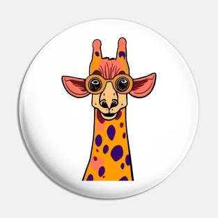 Smart giraffe with glasses Pin