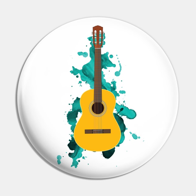 Classical Acoustic Guitar Natural Finish Pin by nightsworthy