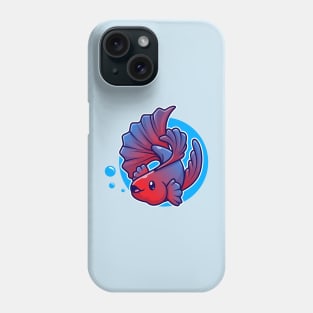 Cute Betta Fish Swimming Cartoon Phone Case