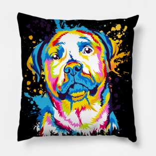 Rottweiler Dog Water Color Art Design Pillow