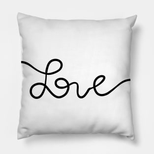 Love Handwritten Lineart Pillow