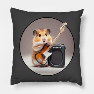 Rock'n'roll hamster playing the guitar Pillow