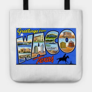 Greetings from Waco, Texas - Vintage Large Letter Postcard Tote