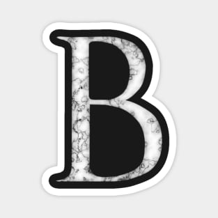 B in Roman White Marble Latin Alphabet Letter Sticker Magnet