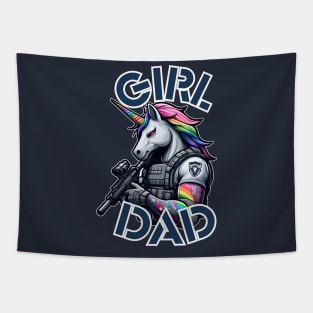 Girl Dad - Tactical Unicorn Tapestry