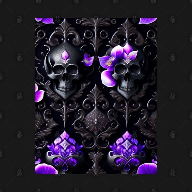 Glossy Gothic Skull Pattern by Enchanted Reverie