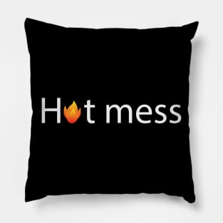 Hot mess artistic text design Pillow