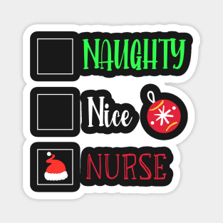 Naughty Nice Nurse / Cute Christmas Nurse Gift / Funny Santa Checklist Nurse Gift Magnet