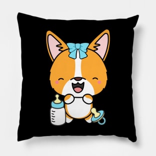 Cute corgi is a baby Pillow