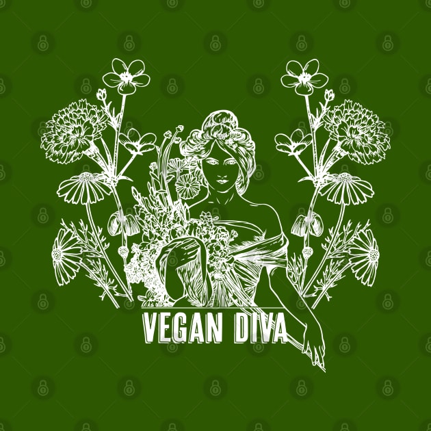 Vegan Diva - lady with flowers by TinyPrinters