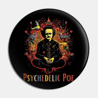 Funny Psychedelic Edgar Allen Poe Pin