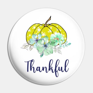 Thankful yellow pumpkin Pin