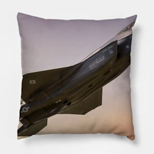 F35 Lightning at Sunset Pillow