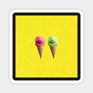 Pistachio and strawberry Ice cream cones Magnet
