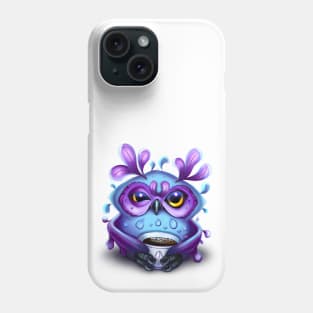 Owl with a cup of coffee Phone Case