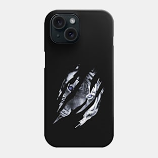 Cat Eye of the Fearless Tiger Silhouette Phone Case