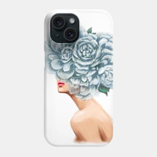 Girl with beautiful flowers instead of a head. Phone Case