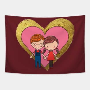 Girl Boy Love Tapestry