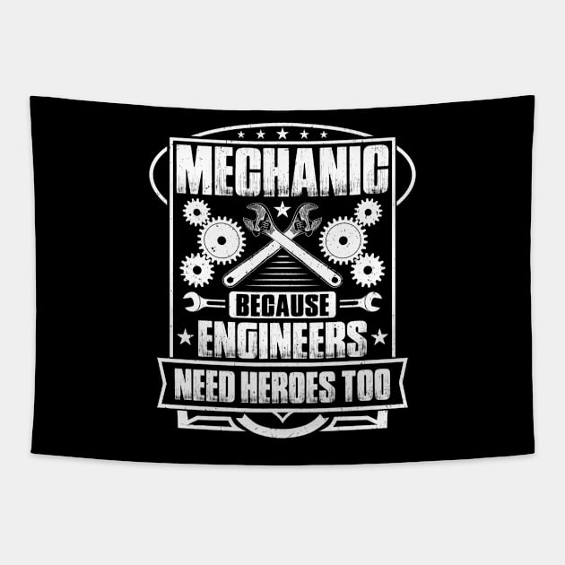 Mechanic Mechanist Mechanician Fitter Tapestry by Krautshirts