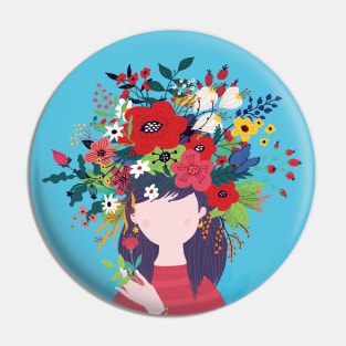 Flower head - Floral girly design Pin