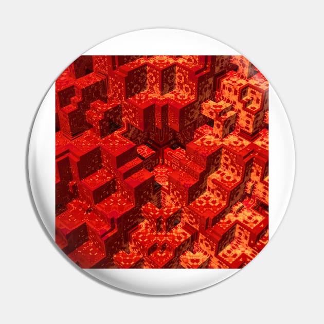 Cubism in Red and Orange Pin by lyle58