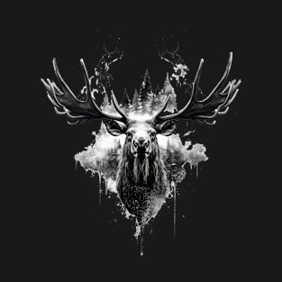 Elk deer nature Scandinavian forest T-Shirt