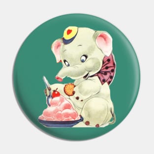 Baby Elephant eating Icecream Pin