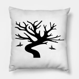 Senbazuru Tree by The Ethyr & Medialia Gallery (Black) Pillow