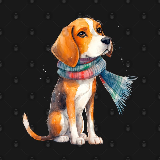 Beagle winter dog by piscoletters