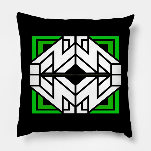 Puzzle Block 3D Green Pillow by joolsd1@gmail.com