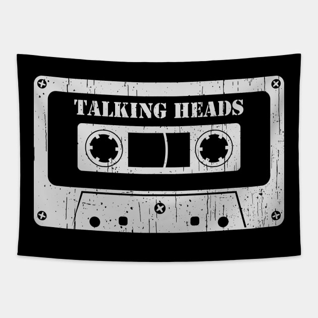 Talking Heads - Vintage Cassette White Tapestry by FeelgoodShirt