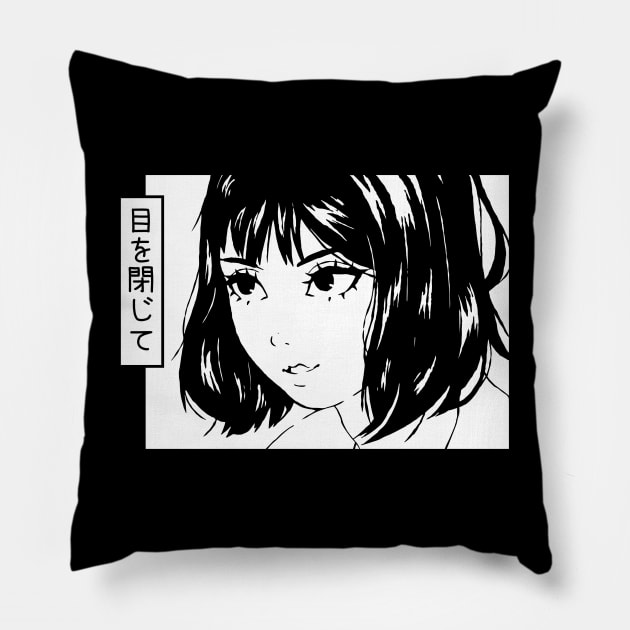 Close Your Eyes Pillow by machmigo